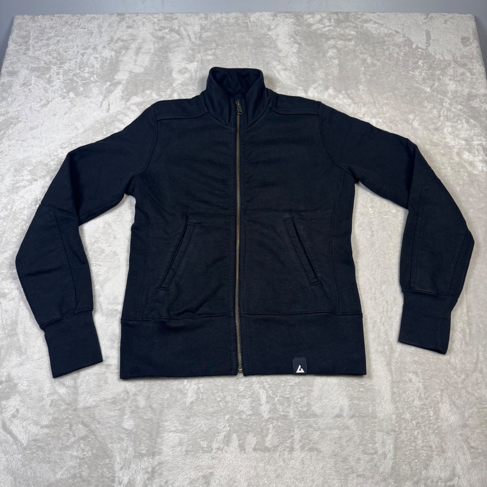 NWOT American Giant Womens‎ Moto Full Zip Jacket XS Black Fleece Pockets
